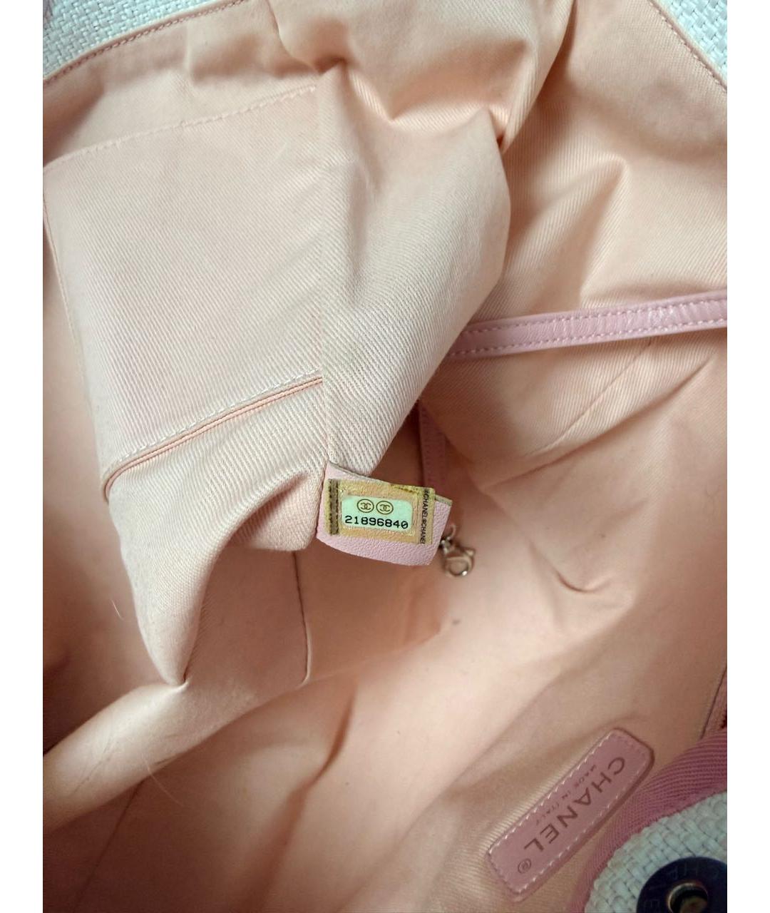 CHANEL Белая твидовая сумка тоут, фото 7