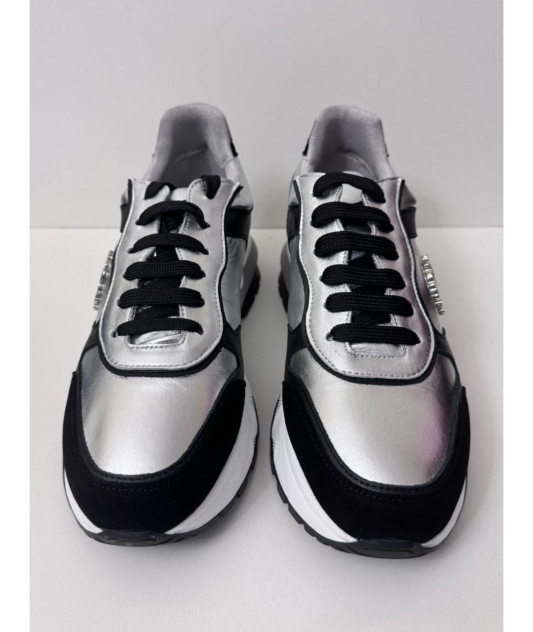 ROBERTO CAVALLI Серебряные кроссовки, фото 2