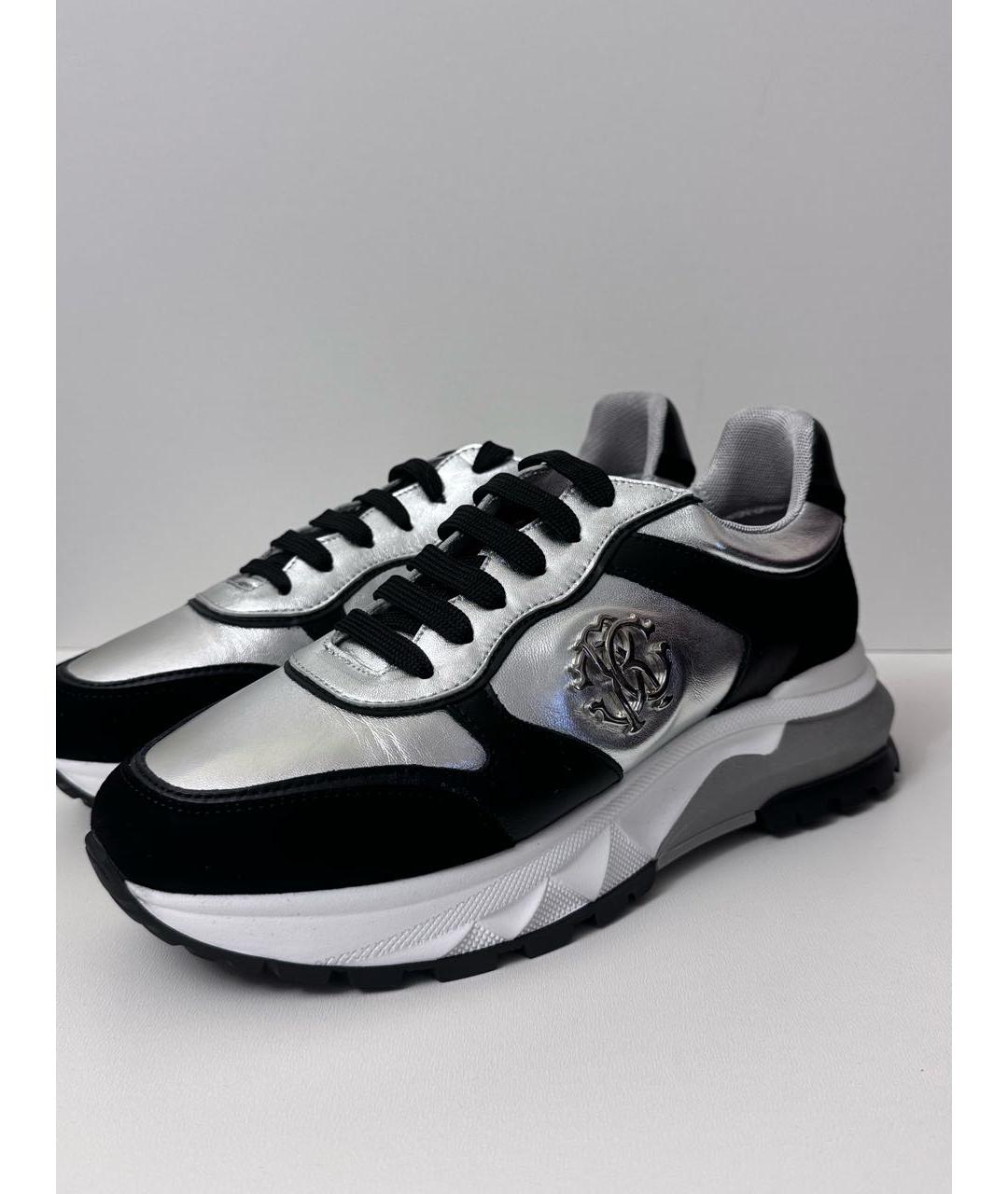 ROBERTO CAVALLI Серебряные кроссовки, фото 3