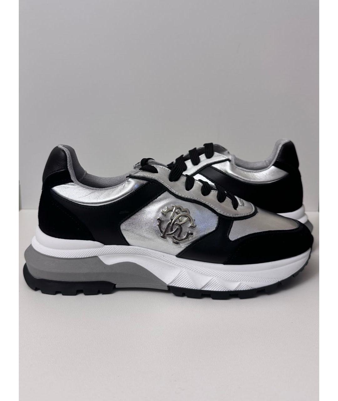 ROBERTO CAVALLI Серебряные кроссовки, фото 5