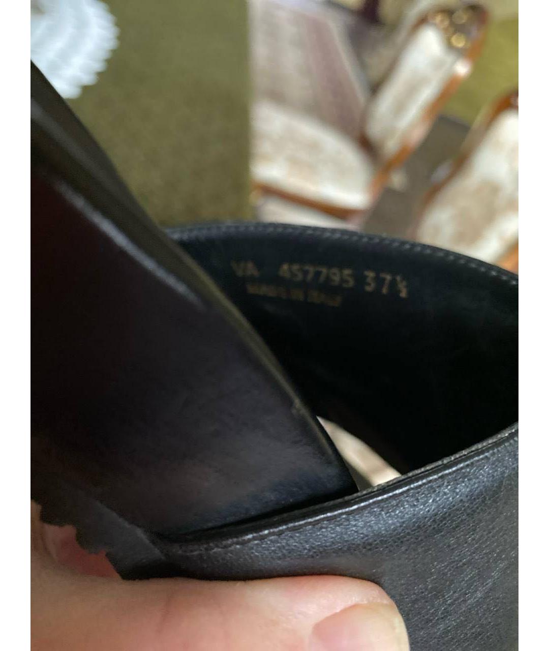 SAINT LAURENT Черные кожаные шлепанцы, фото 7