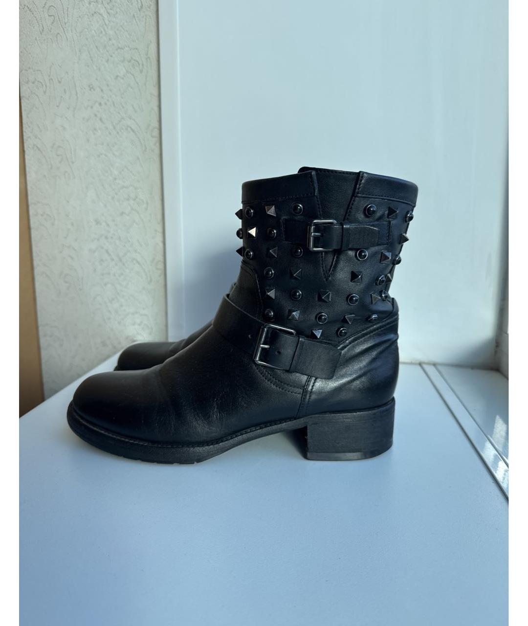 VALENTINO Черные кожаные полусапоги, фото 9