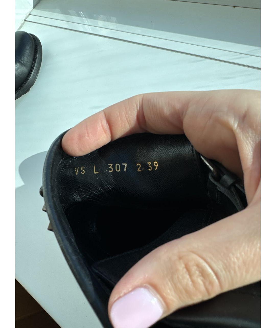 VALENTINO Черные кожаные полусапоги, фото 7