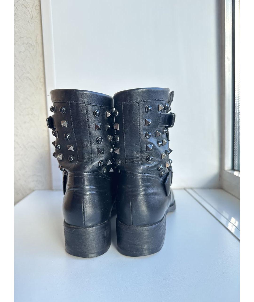 VALENTINO Черные кожаные полусапоги, фото 4