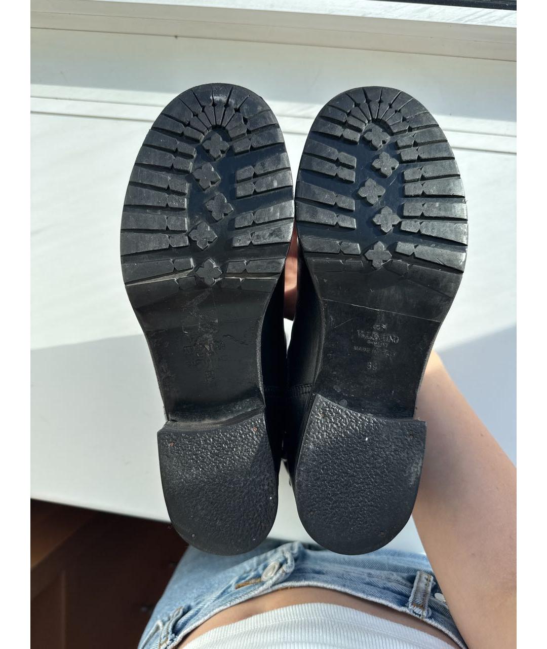 VALENTINO Черные кожаные полусапоги, фото 5