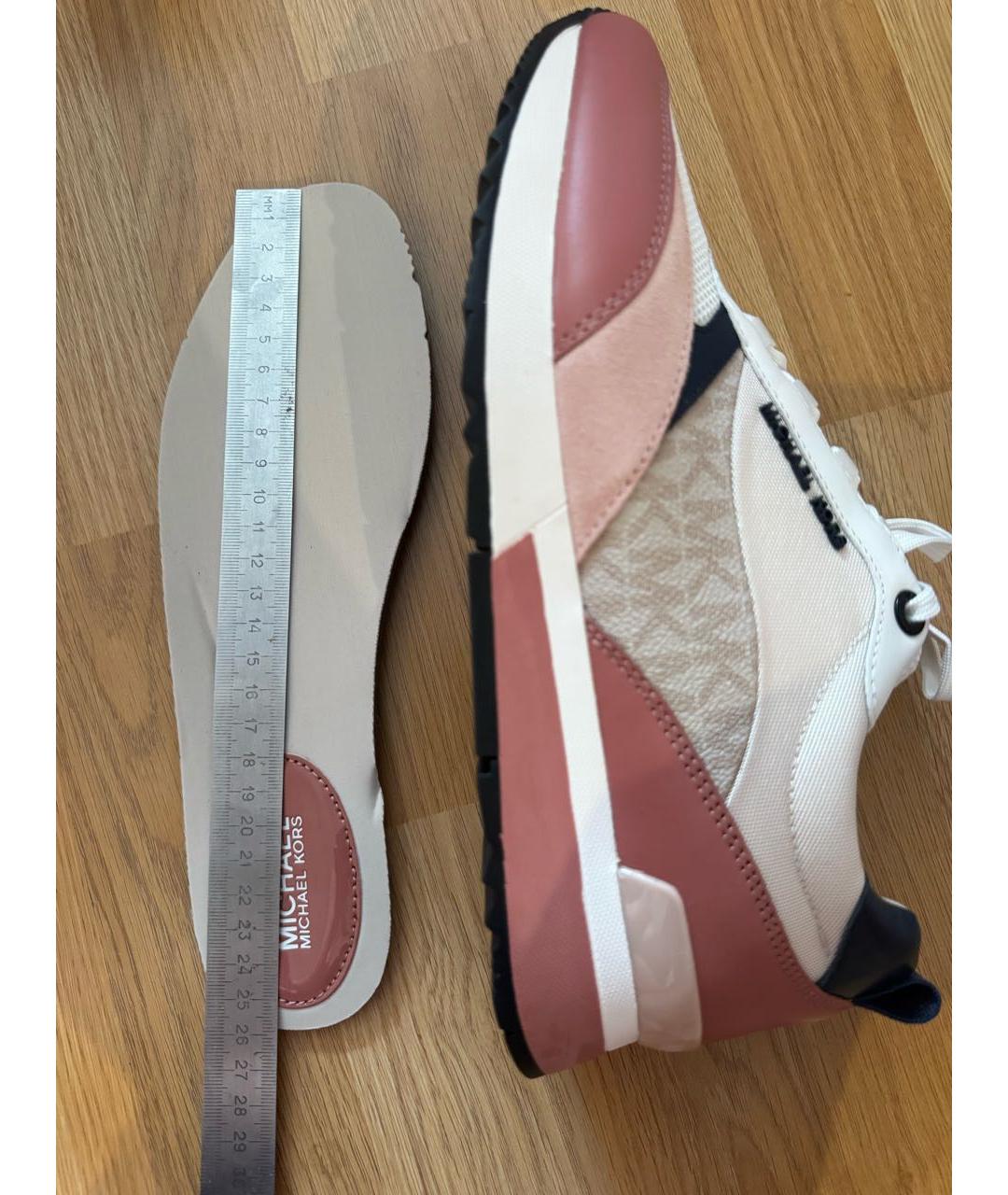 MICHAEL KORS Коралловые кожаные кроссовки, фото 7