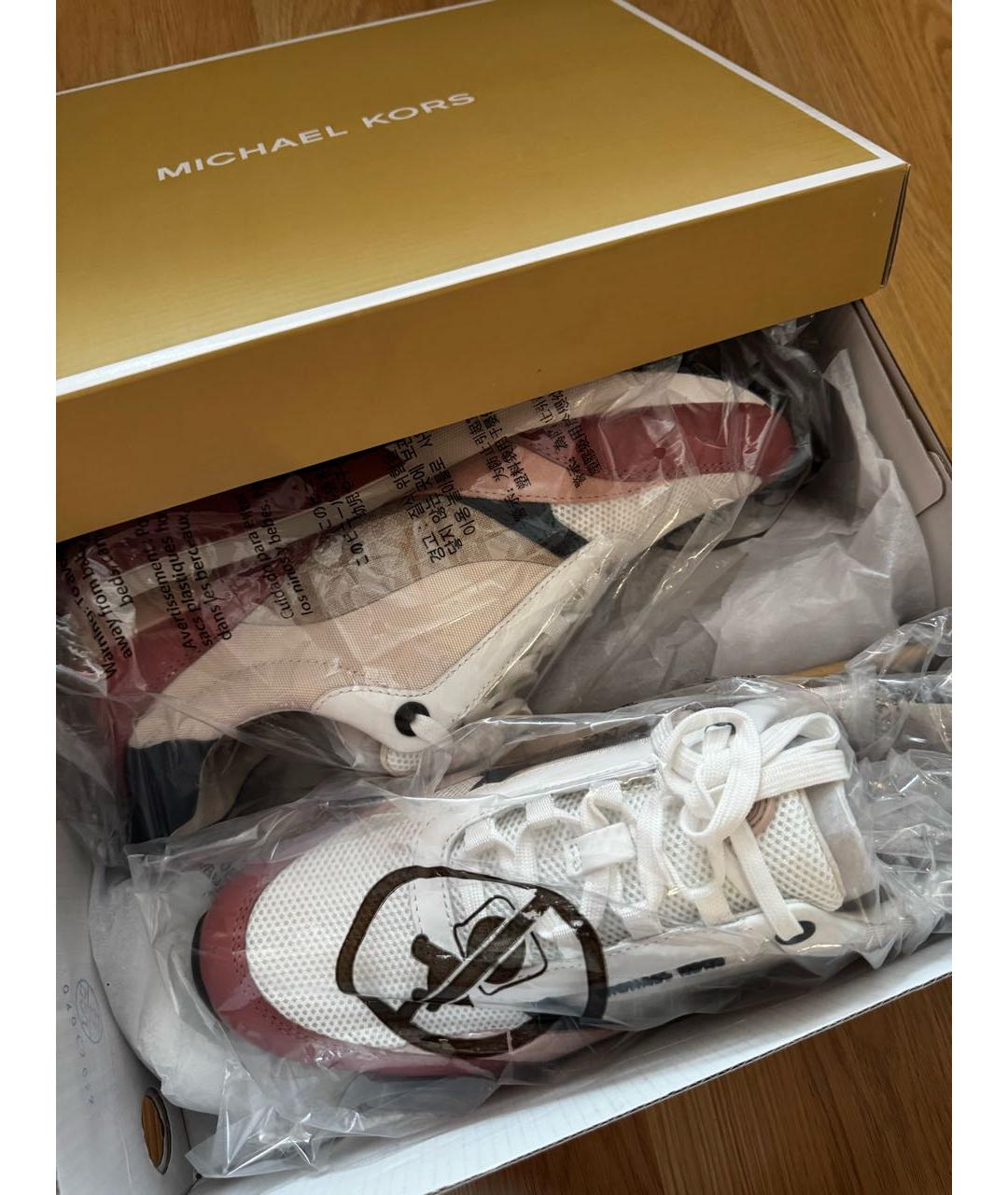 MICHAEL KORS Коралловые кожаные кроссовки, фото 8