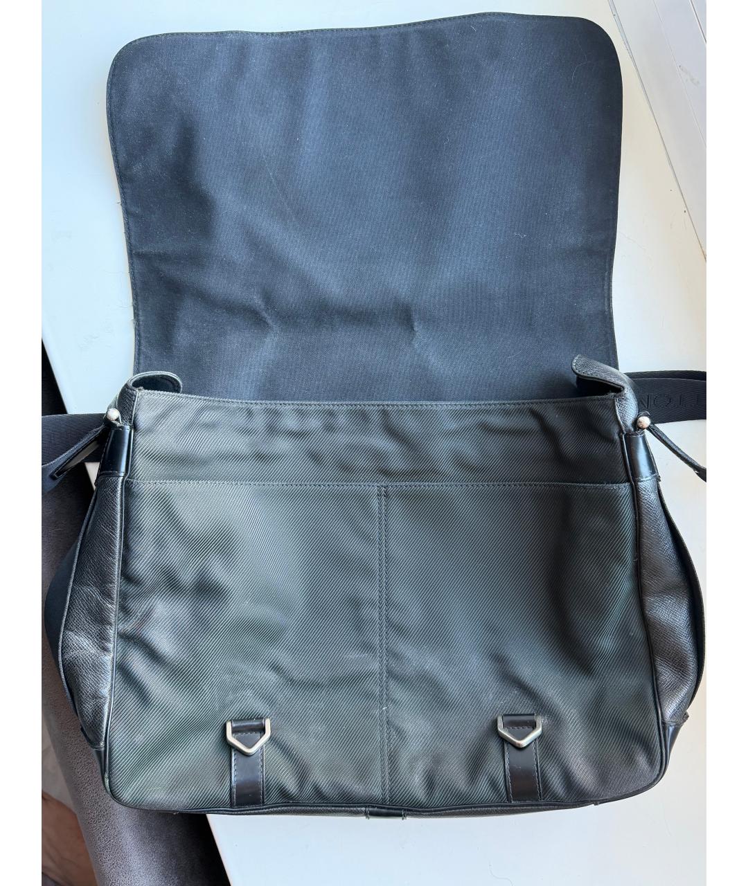 LOUIS VUITTON Антрацитовая кожаная сумка на плечо, фото 5