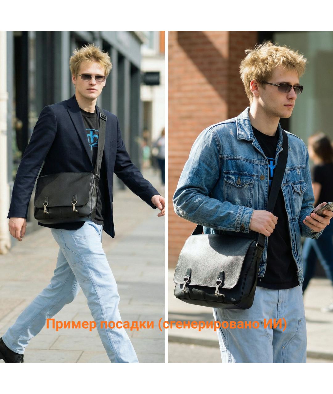 LOUIS VUITTON Антрацитовая кожаная сумка на плечо, фото 9