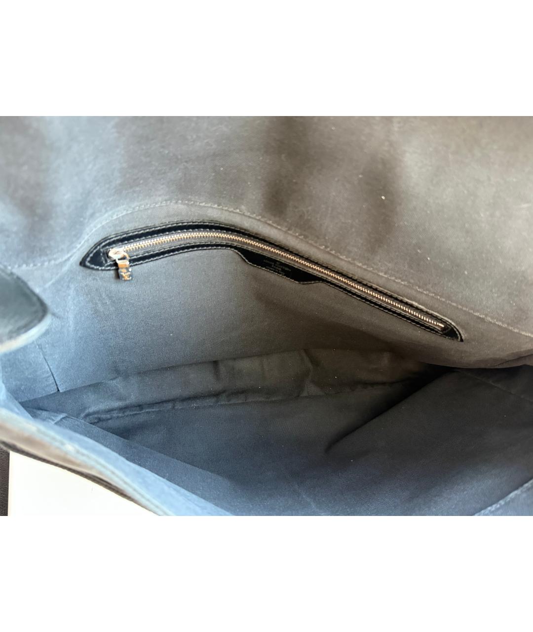 LOUIS VUITTON Антрацитовая кожаная сумка на плечо, фото 4