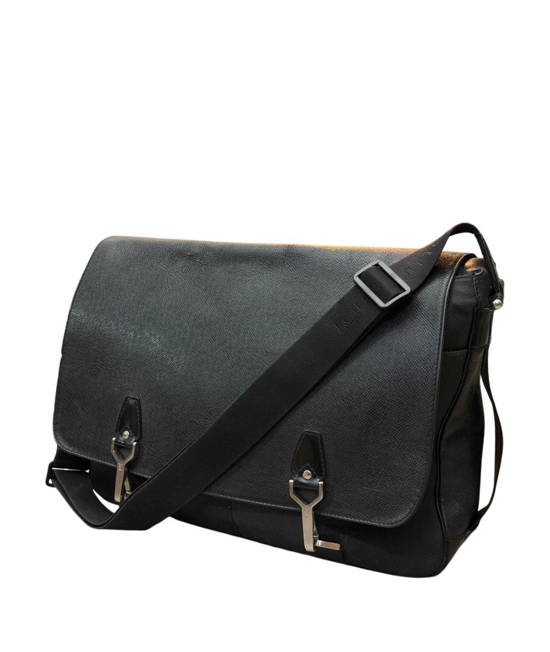 LOUIS VUITTON Антрацитовая кожаная сумка на плечо, фото 1