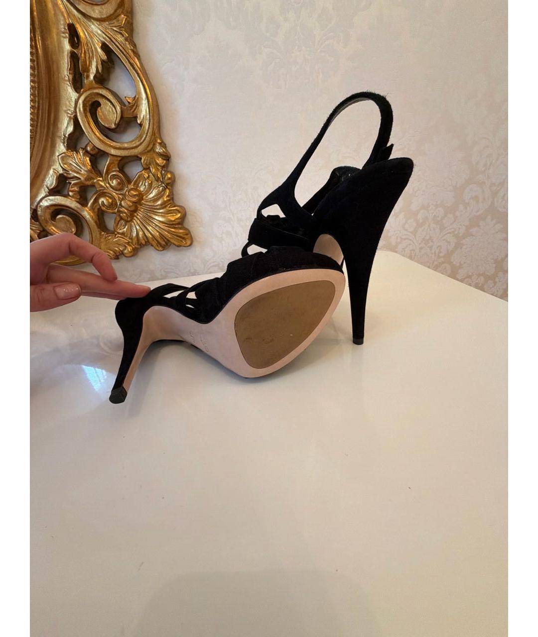 MIU MIU Черные замшевые босоножки, фото 5