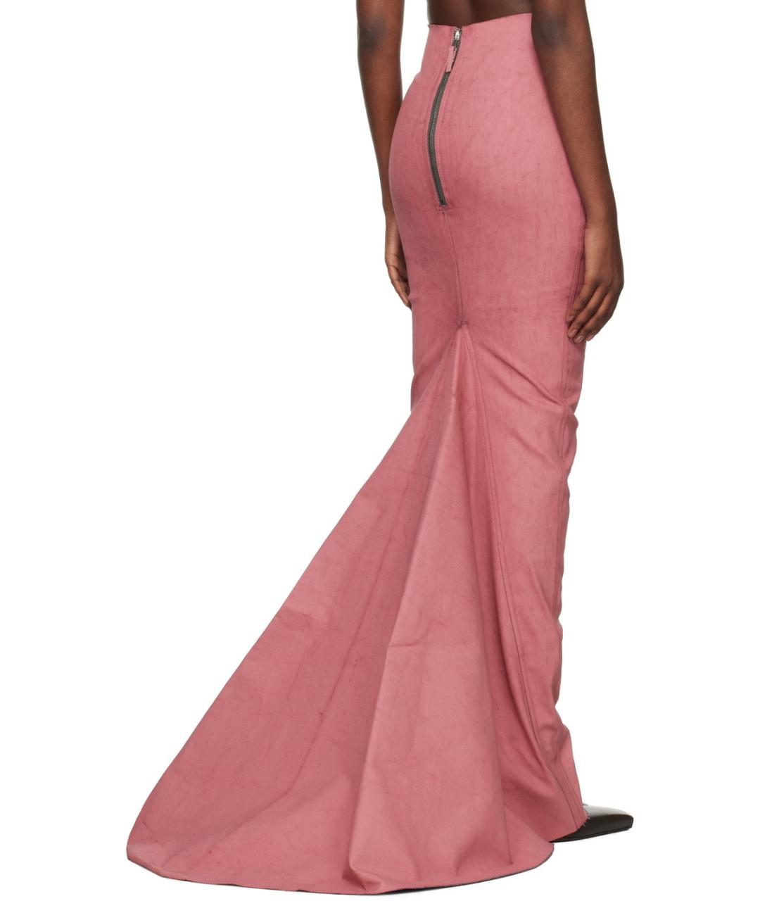 RICK OWENS Розовая хлопковая юбка макси, фото 6