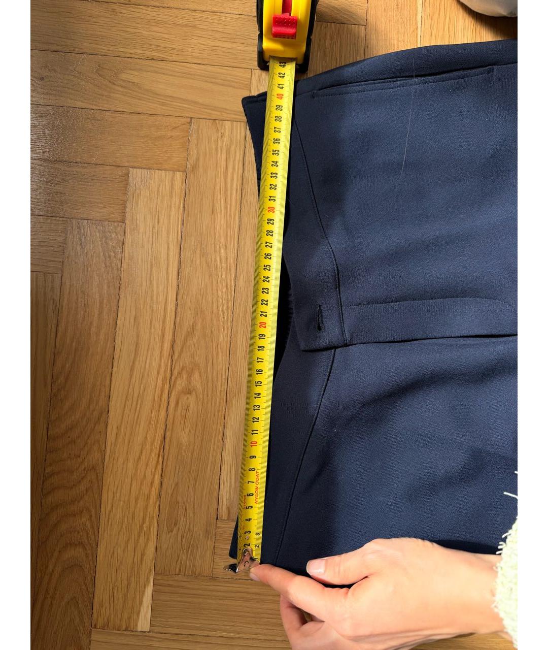 SANDRO Темно-синие полиэстеровые повседневные брюки, фото 8
