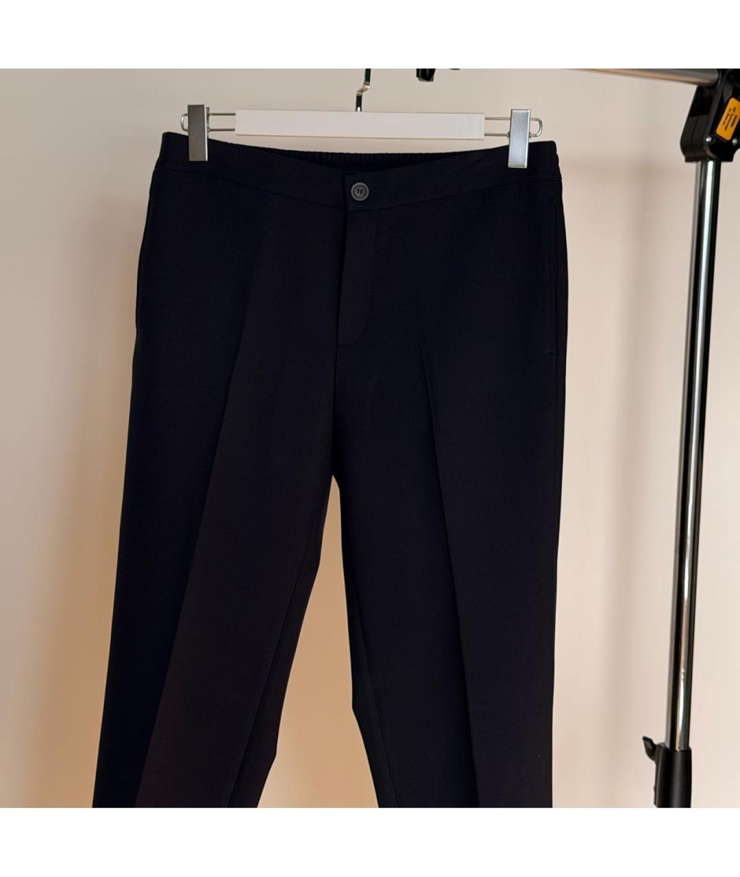 SANDRO Темно-синие полиэстеровые повседневные брюки, фото 2