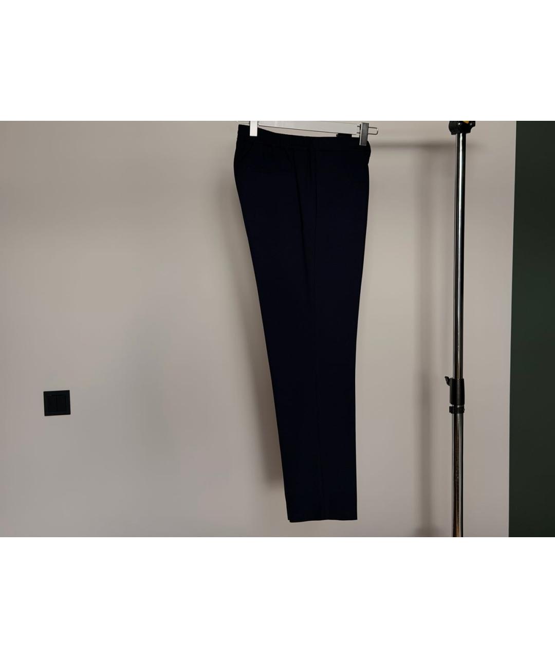 SANDRO Темно-синие полиэстеровые повседневные брюки, фото 3