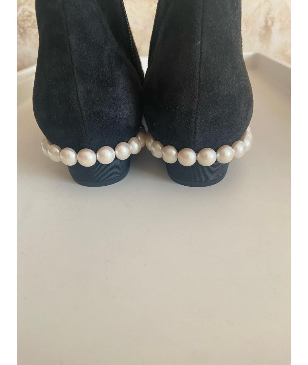 CHANEL Черные замшевые полусапоги, фото 4