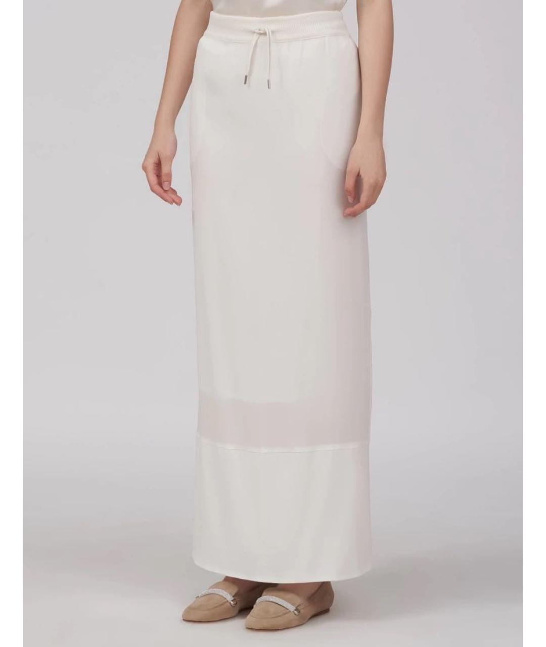FABIANA FILIPPI Белая шелковая юбка макси, фото 4
