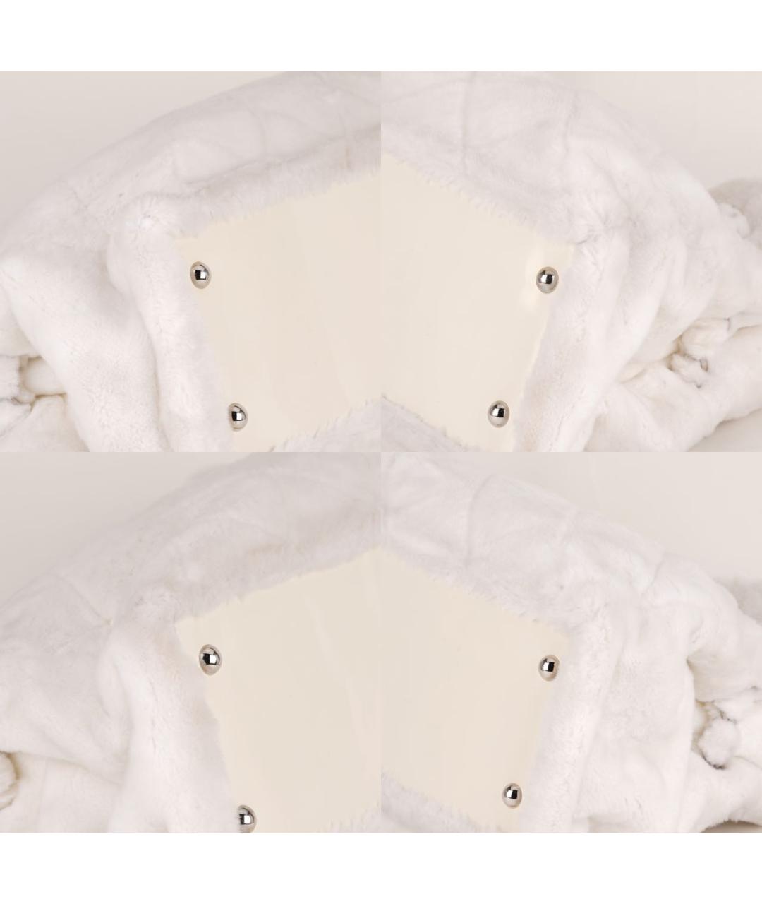 CHANEL Белая меховая сумка тоут, фото 9