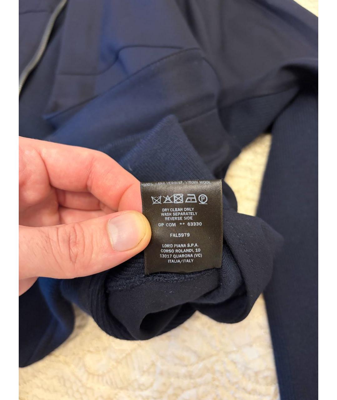 LORO PIANA Темно-синяя шерстяная куртка, фото 2
