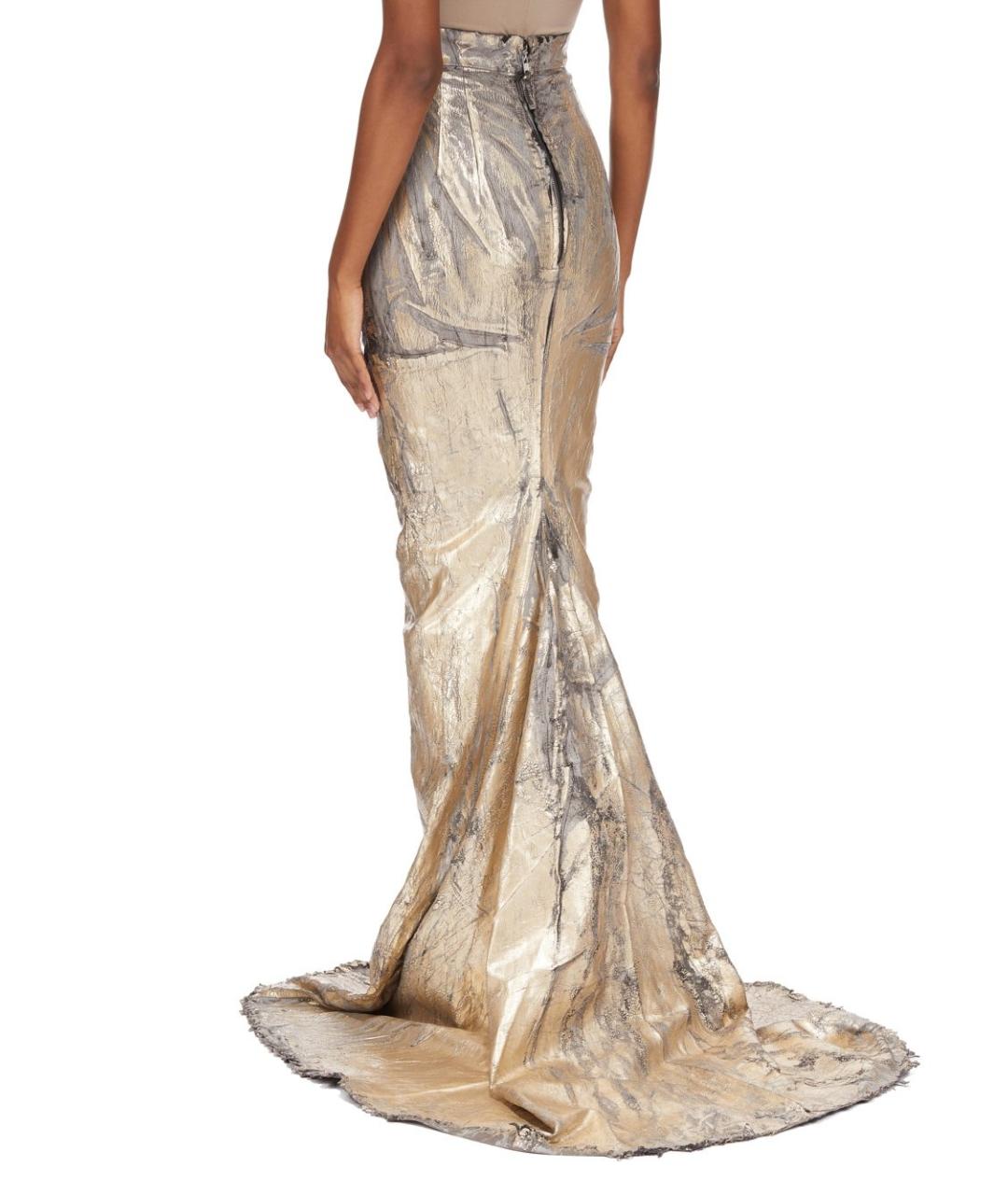 RICK OWENS Золотая юбка макси, фото 9