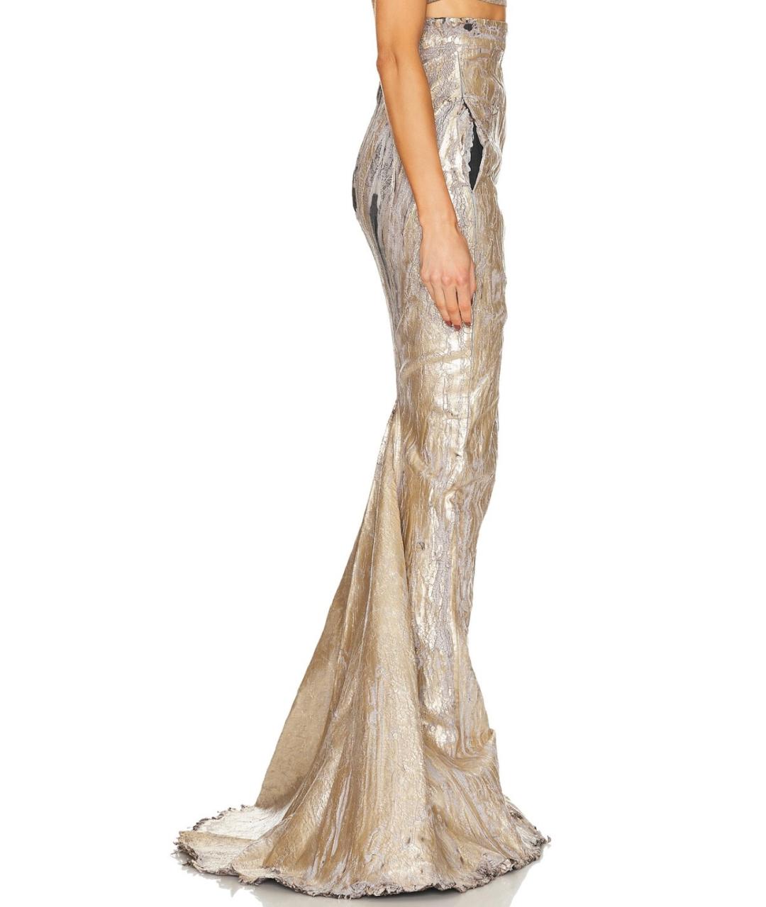 RICK OWENS Золотая юбка макси, фото 7