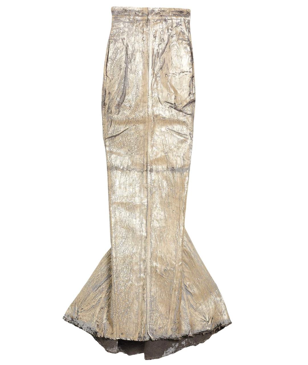 RICK OWENS Золотая юбка макси, фото 1