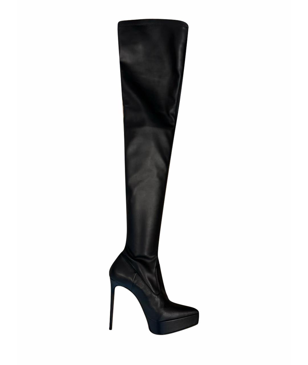 LE SILLA Черные кожаные ботфорты, фото 9