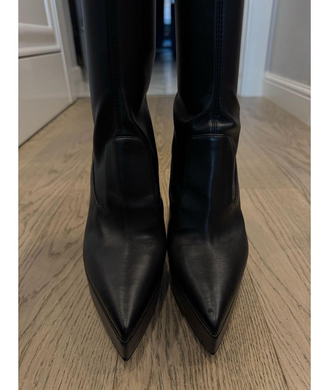 LE SILLA Черные кожаные ботфорты, фото 2