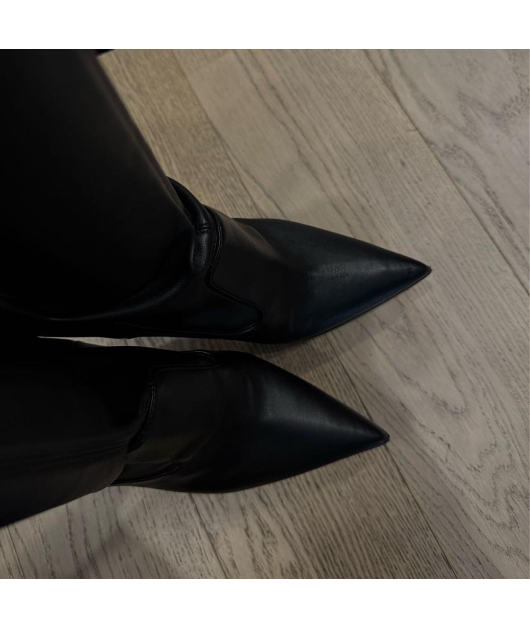 LE SILLA Черные кожаные ботфорты, фото 3