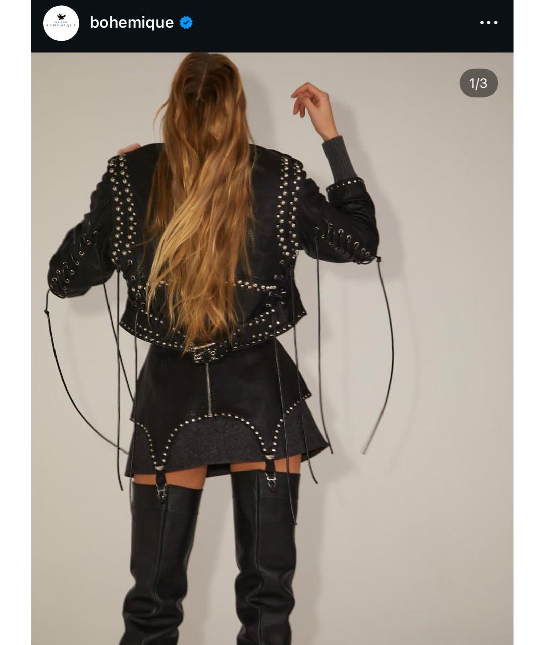 BOHEMIQUE Черная кожаная куртка, фото 2