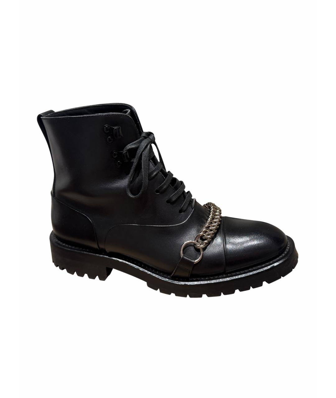 BURBERRY Черные кожаные ботинки, фото 1