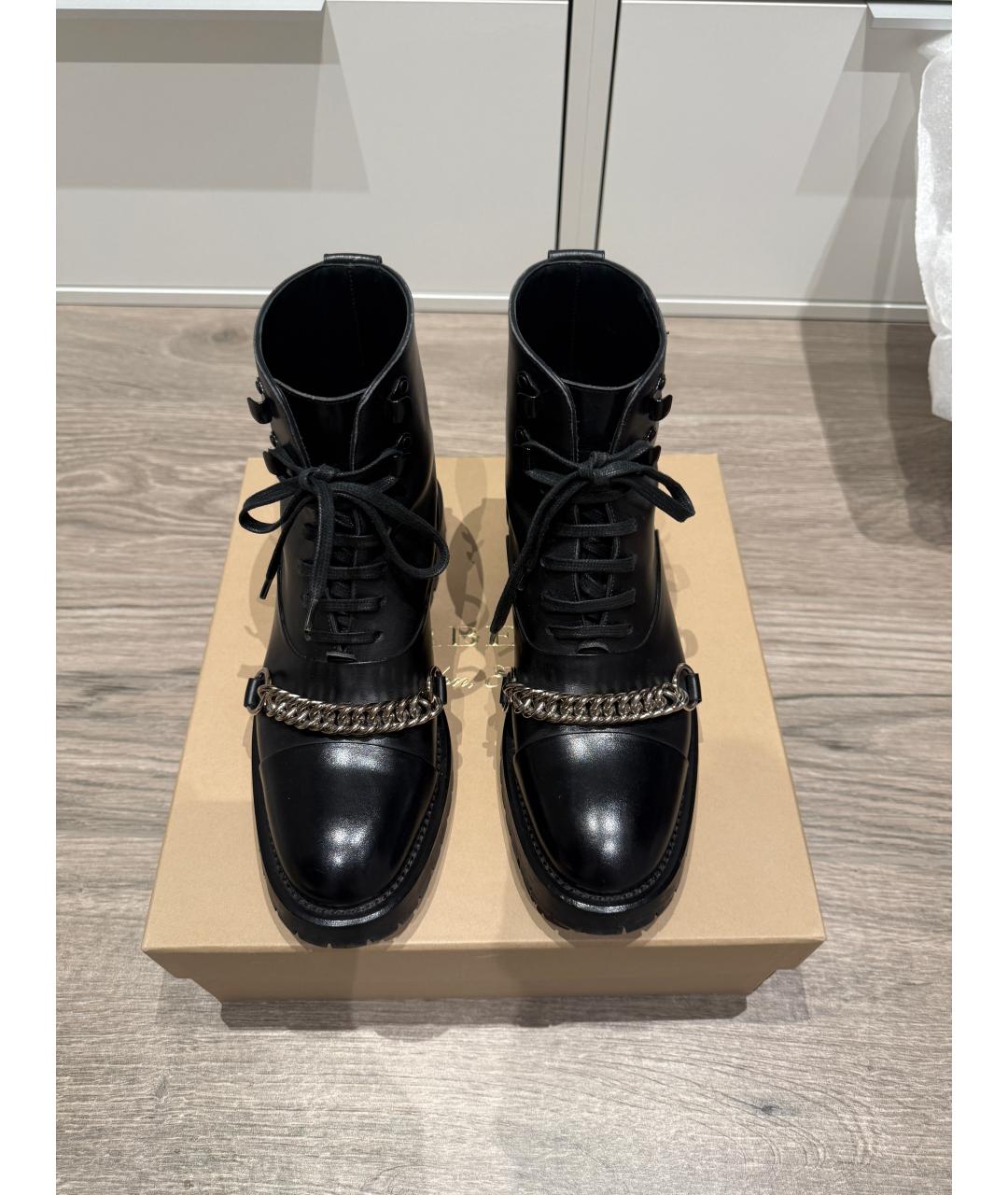 BURBERRY Черные кожаные ботинки, фото 3