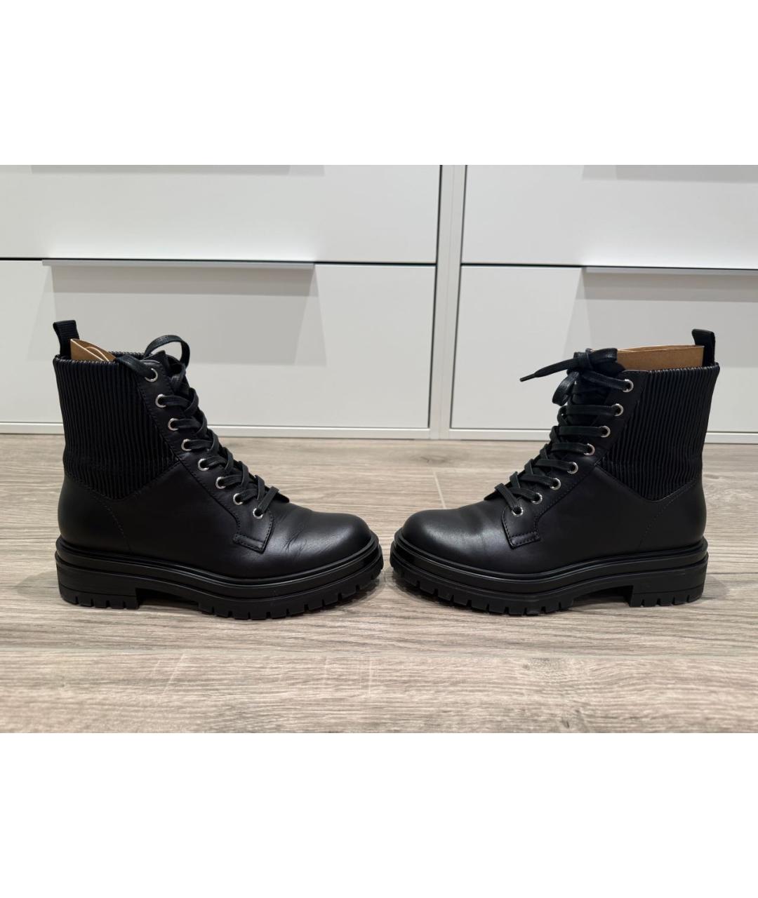 GIANVITO ROSSI Черные кожаные ботинки, фото 9