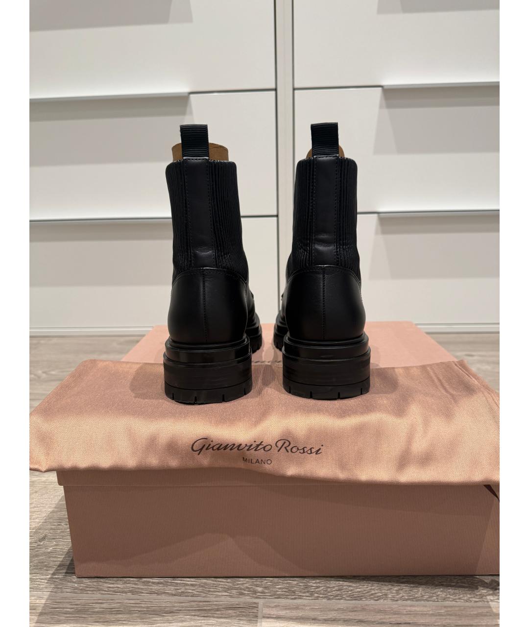 GIANVITO ROSSI Черные кожаные ботинки, фото 5