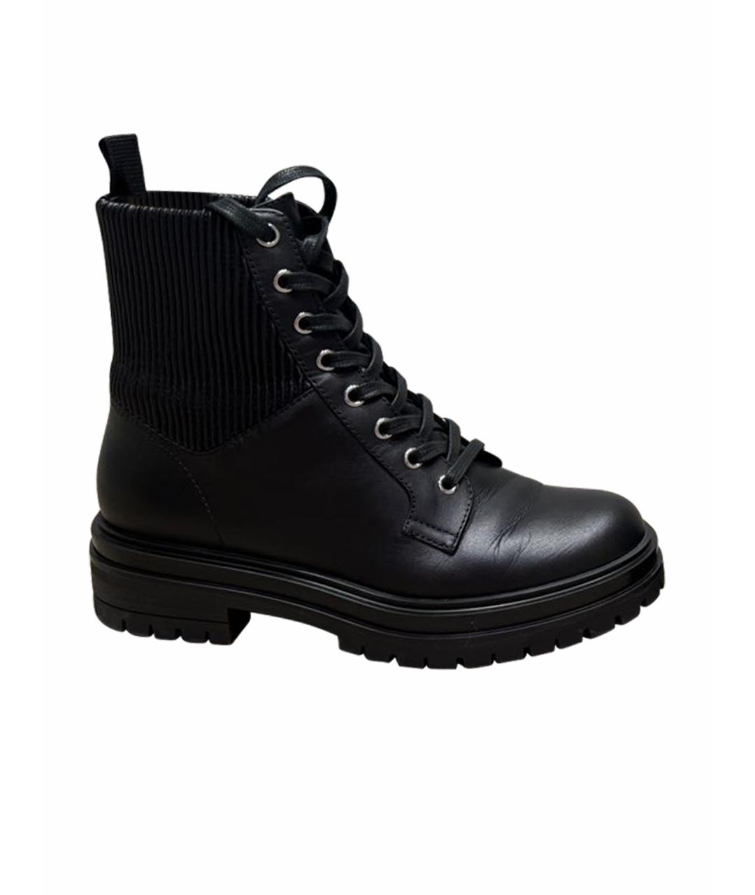 GIANVITO ROSSI Черные кожаные ботинки, фото 1