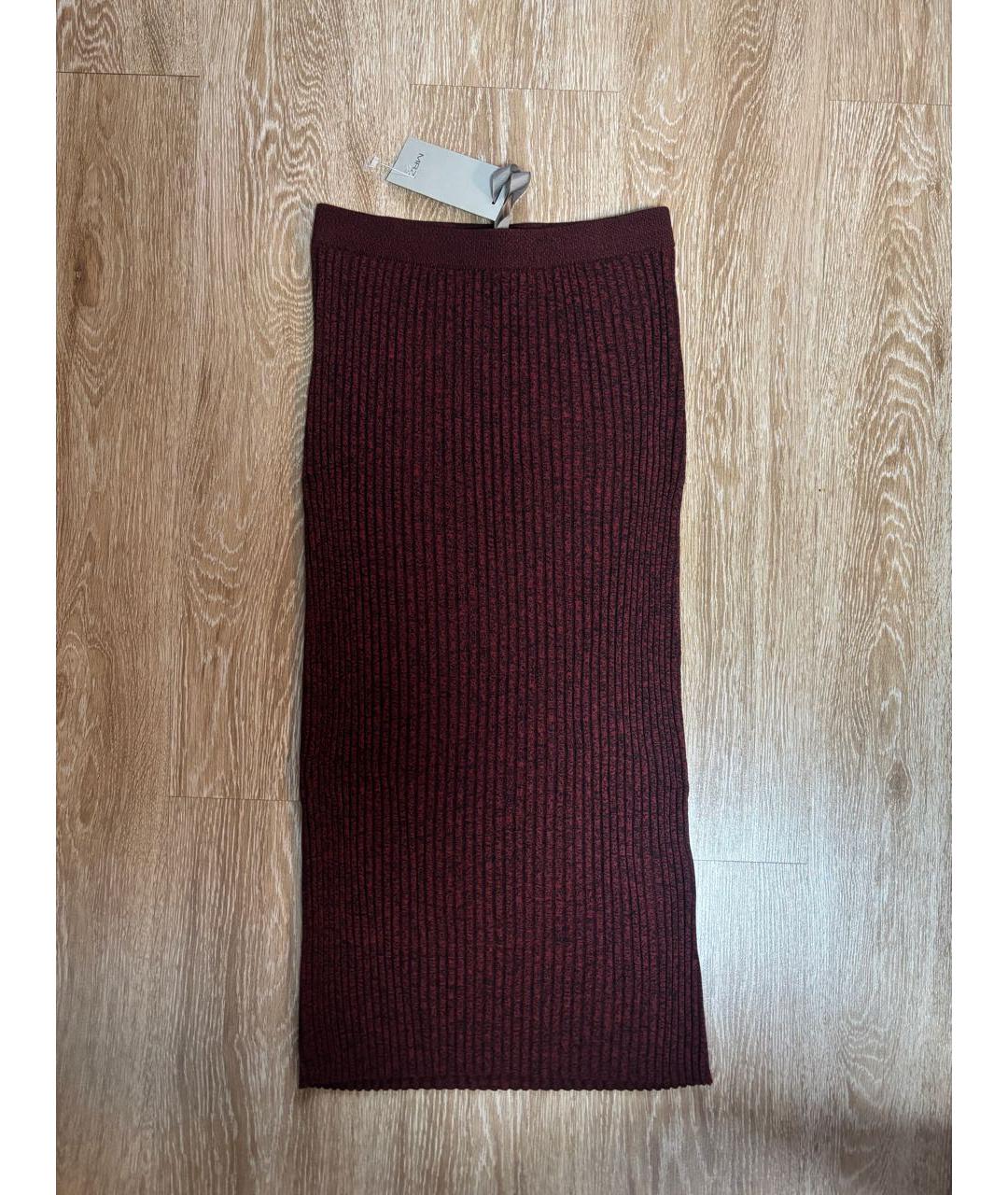 MRZ Бордовая шерстяная юбка миди, фото 6