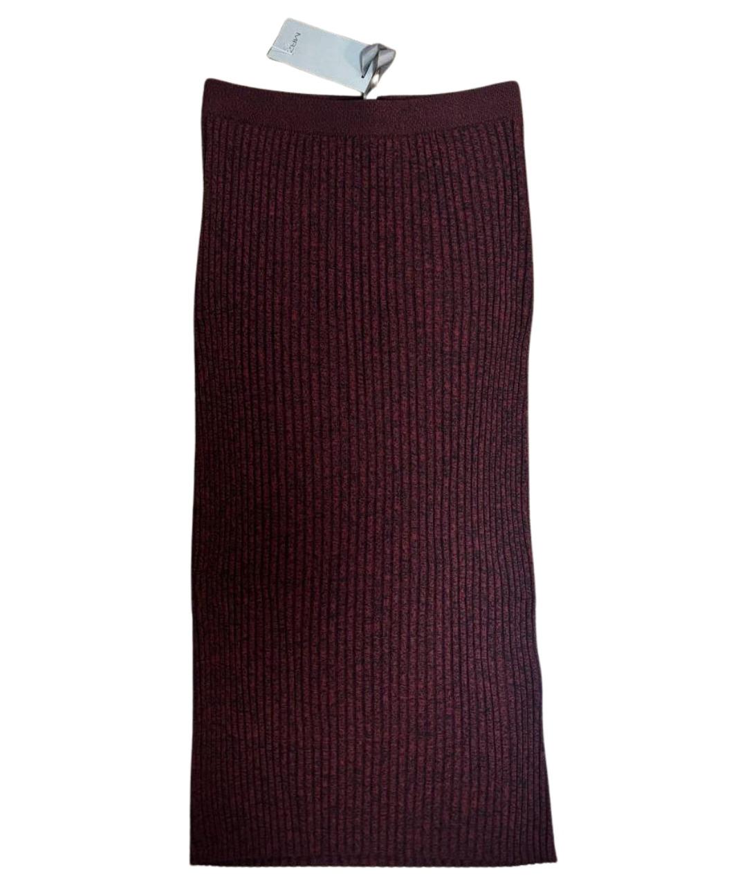 MRZ Бордовая шерстяная юбка миди, фото 1