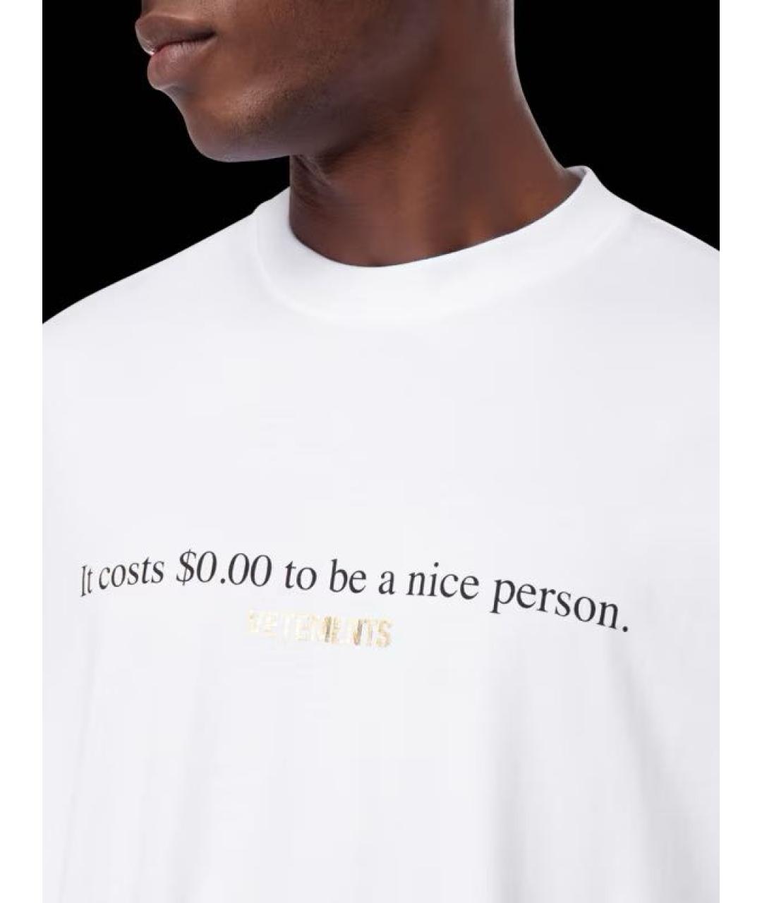 VETEMENTS Белая хлопковая футболка, фото 2