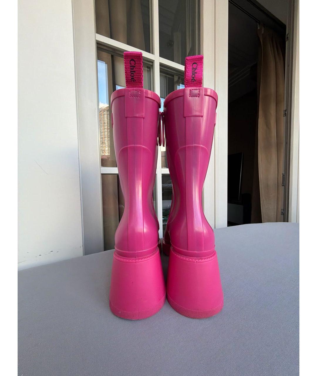 CHLOE Фуксия резиновые сапоги, фото 4