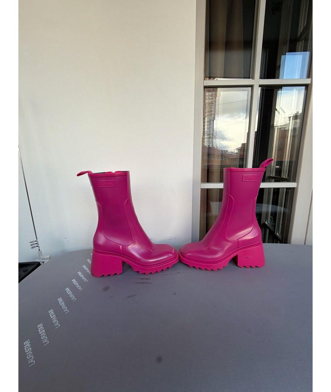 CHLOE Фуксия резиновые сапоги, фото 5