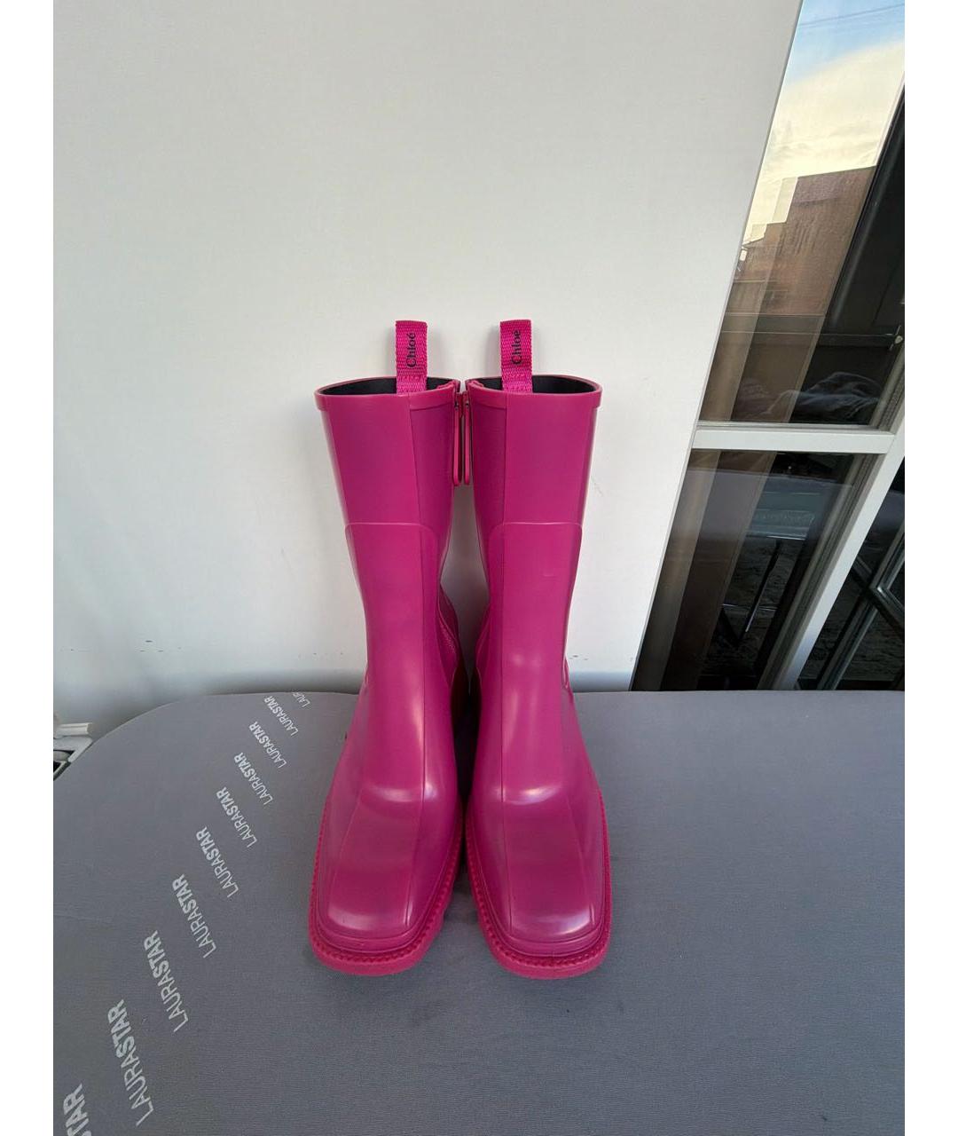 CHLOE Фуксия резиновые сапоги, фото 2