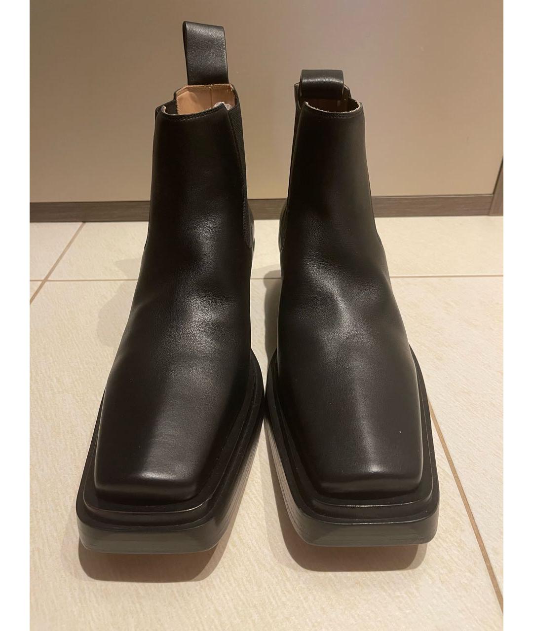 BOTTEGA VENETA Черные кожаные полусапоги, фото 2