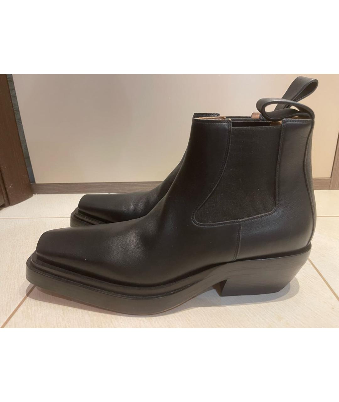 BOTTEGA VENETA Черные кожаные полусапоги, фото 9