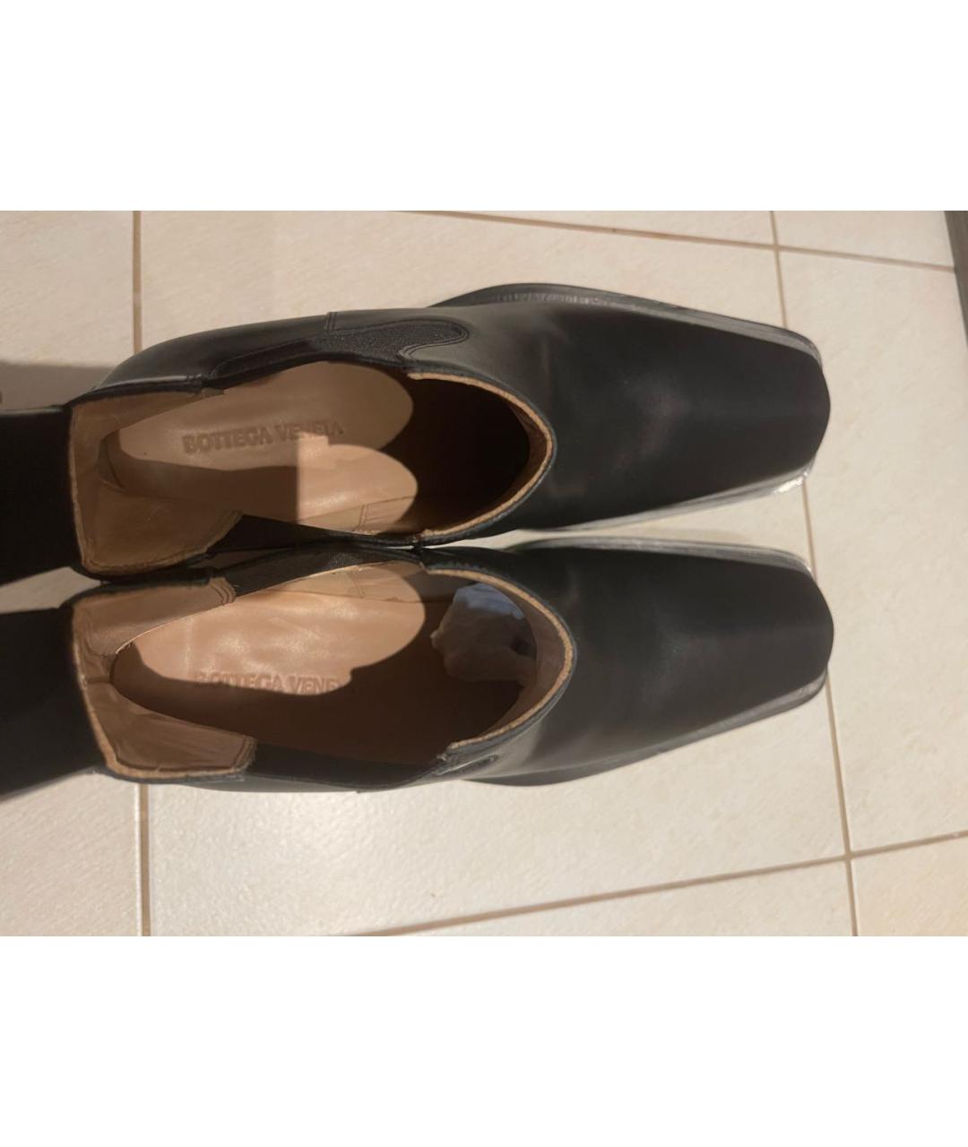 BOTTEGA VENETA Черные кожаные полусапоги, фото 3