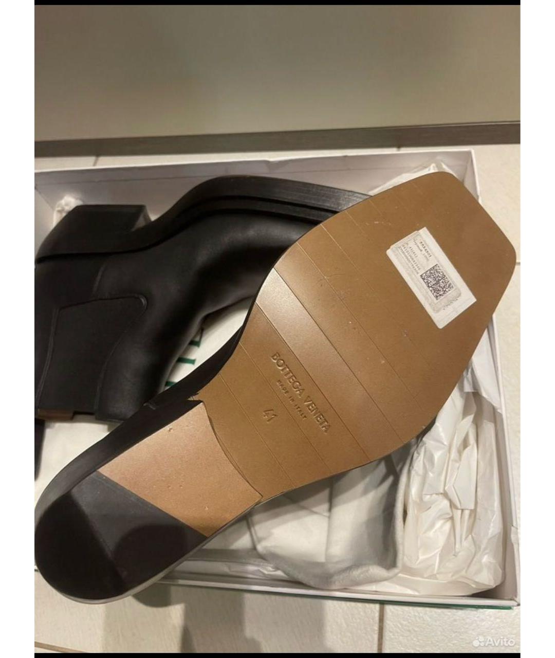 BOTTEGA VENETA Черные кожаные полусапоги, фото 6