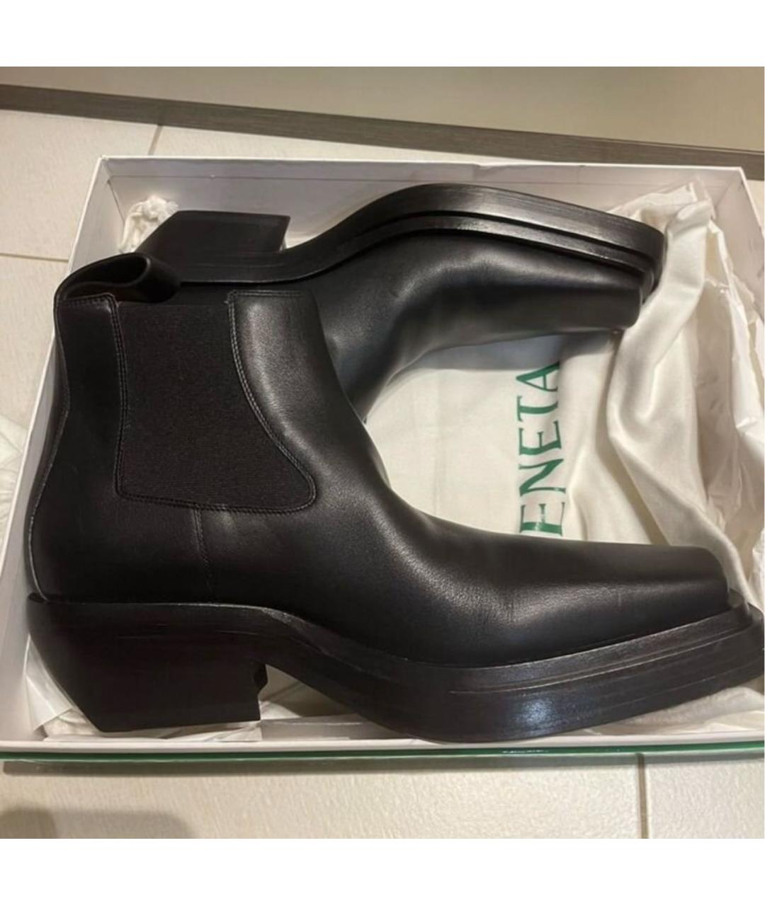 BOTTEGA VENETA Черные кожаные полусапоги, фото 7