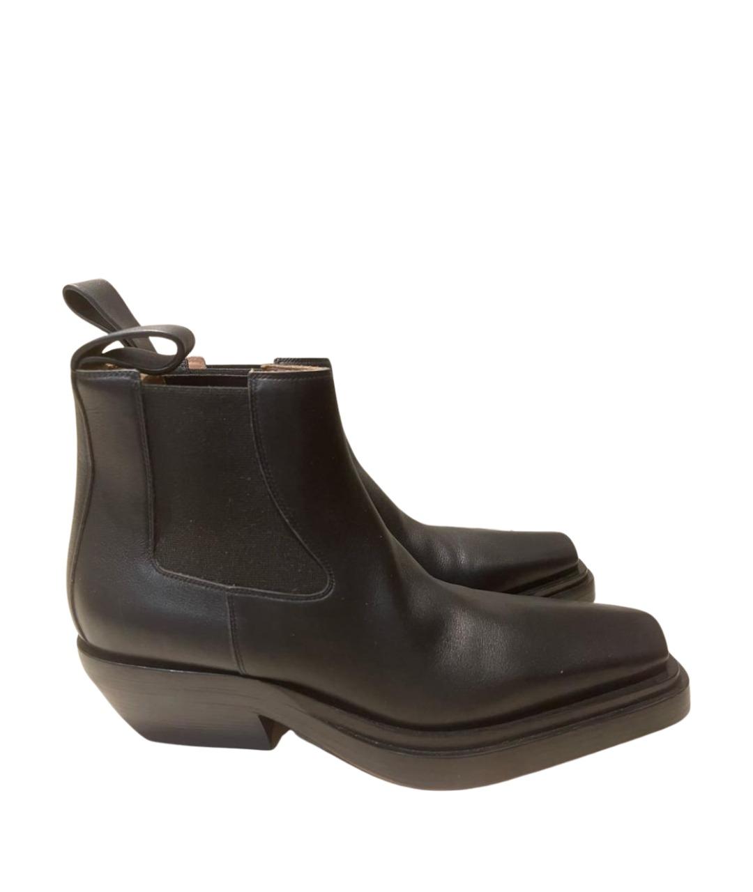 BOTTEGA VENETA Черные кожаные полусапоги, фото 1
