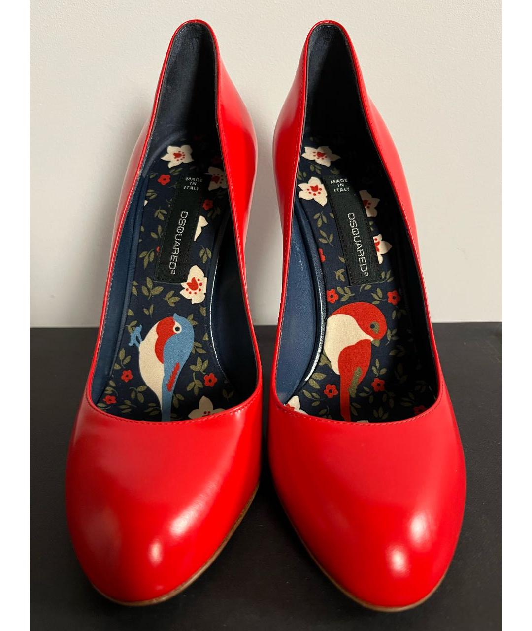 DSQUARED2 Красные кожаные туфли, фото 2