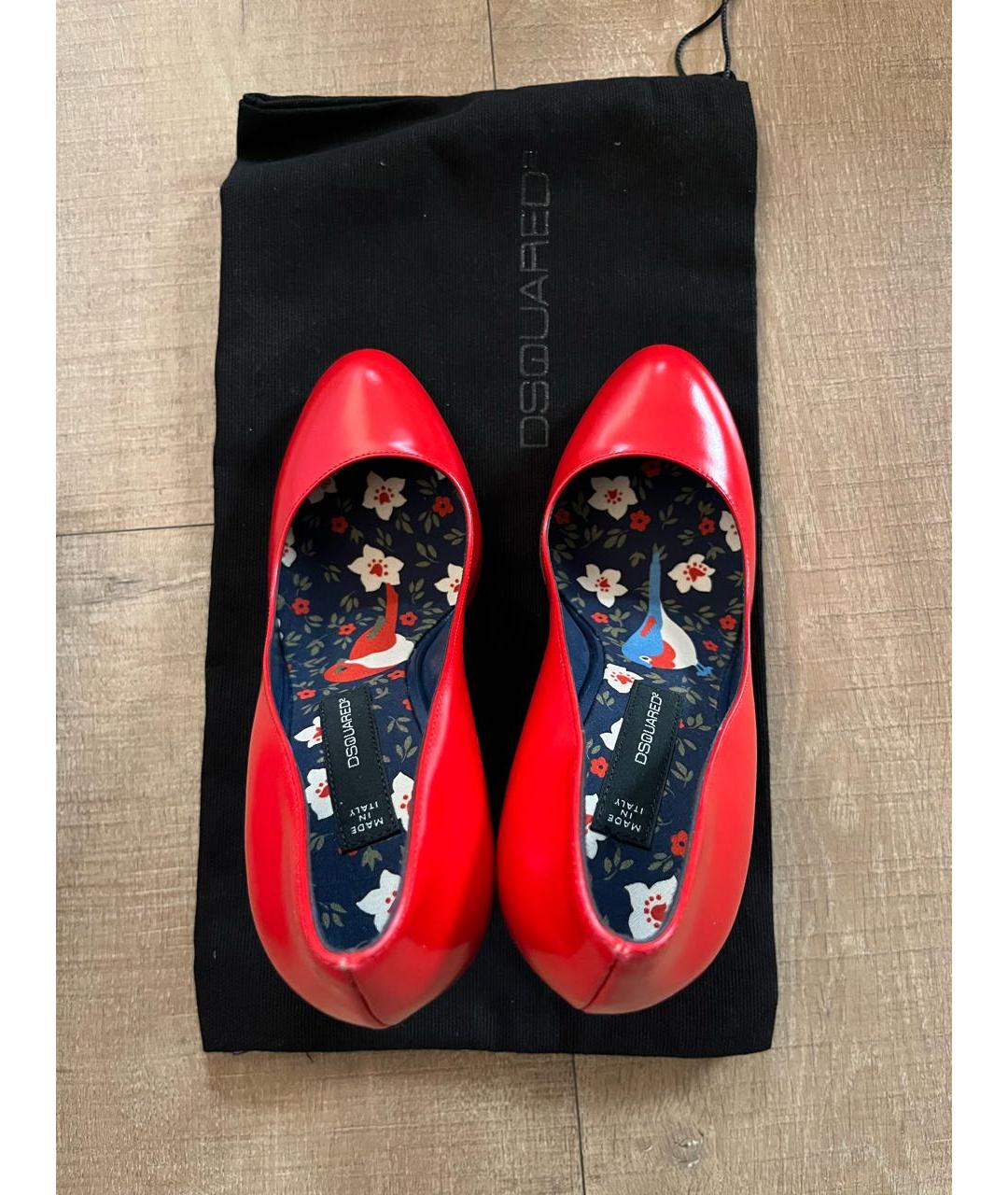 DSQUARED2 Красные кожаные туфли, фото 6